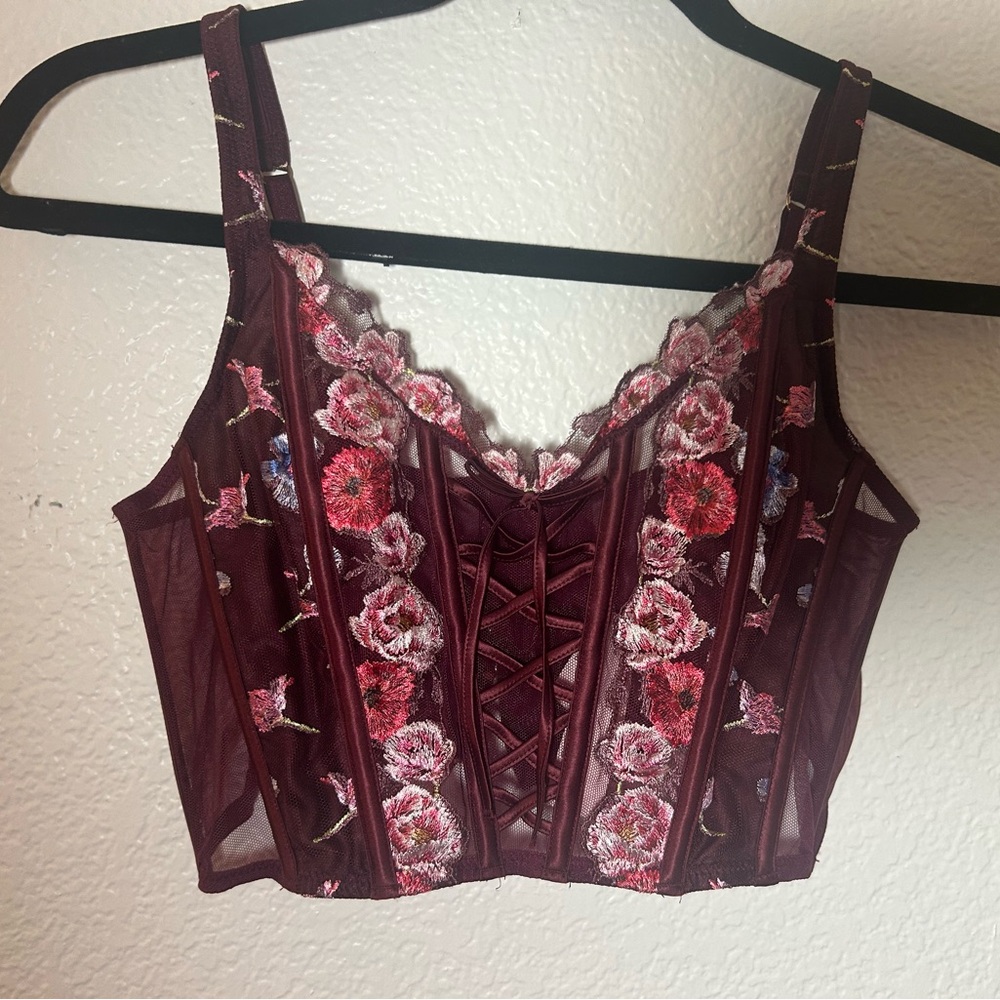 Angels Burgundy Lace Top